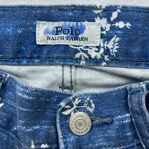 Polo Ralph Lauren Callen High Rise Slim Blue Jeans Floral Print Sz: 27R - Picture 7 of 16